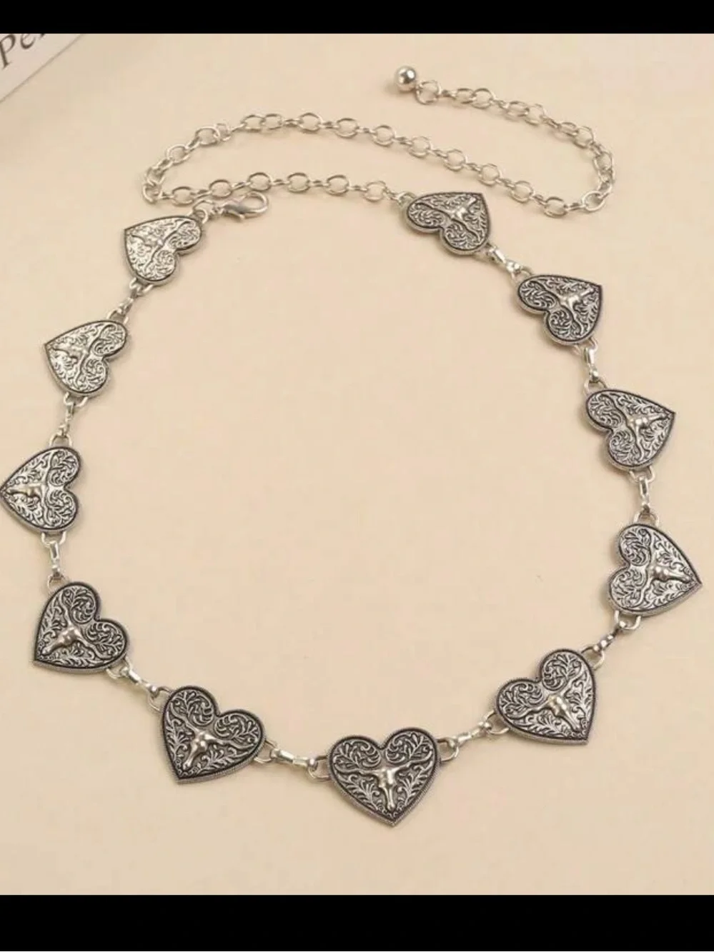 Western Silver Heart Chain Belt NEW 🏷️